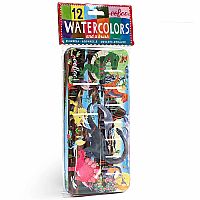 Dinosaur 12 Watercolors Tin